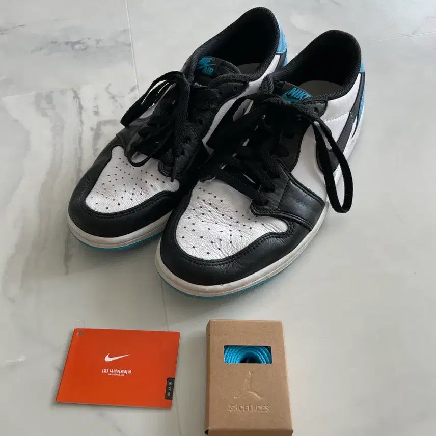[BUNJANG] Air Jordan 1 Retro Low OG Black Dark Powder Blue US 9 / 조던 1 레트로 로우 OG 블랙 앤 다크 파우더 블루 270