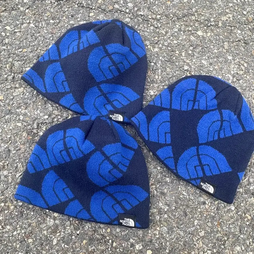 [BUNJANG] The North Face Logo Pattern Beanies - Bundle Set (3 pcs) / 노스페이스 비니 3장 일괄판매
