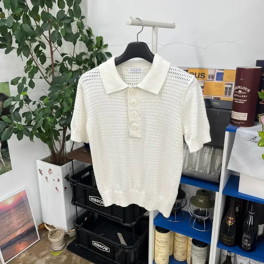 [BUNJANG] Sandro Women Punching Short Sleeve Knit S / 산드로 우먼 펀칭 반팔니트 S