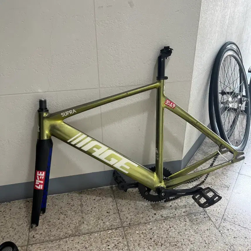 [BUNJANG] Age Supra Chrome Green Frameset + Crankset Bundle / 에이지 수프라 크롬그린 프셋+크셋