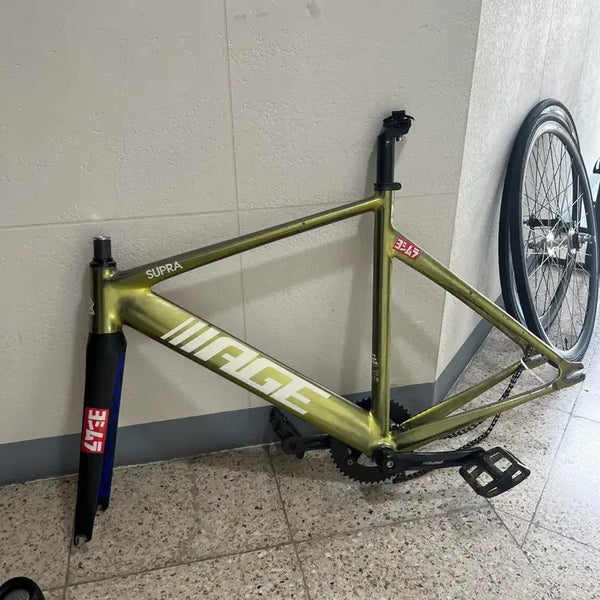 [BUNJANG] Age Supra Chrome Green Frameset + Crankset Bundle / 에이지 수프라 크롬그린 프셋+크셋