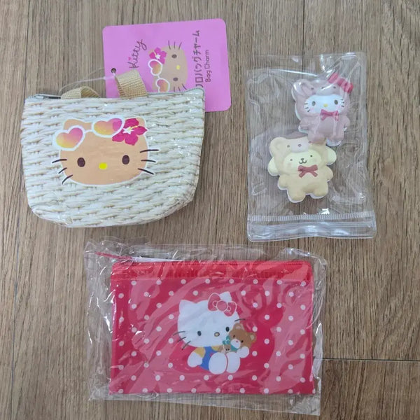 [BUNJANG] Hello Kitty Pouch & Clip Set / 헬로키티 파우치2종 , 키티 폼푸푸린 클립2종( 포차코 클립 덤)