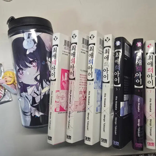 [BUNJANG] Oshi no Ko Manga Volumes 1-10 Set, Hoshino Ai Tumbler, Hoshino Ruby Badge & Figure, Lenticular Card / 최애의 아이 만화책 1~10권, 서코 비공식 굿즈 호시노 아이 텀블러