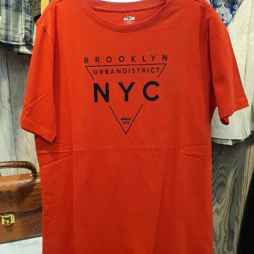 [BUNJANG] PONY NYC Bio-Washed Silk Finish Cotton T-Shirt Red Size M (New) / [새상품/95] 포니(PONY) NYC 바이오워싱 실크가공 반팔 티셔츠