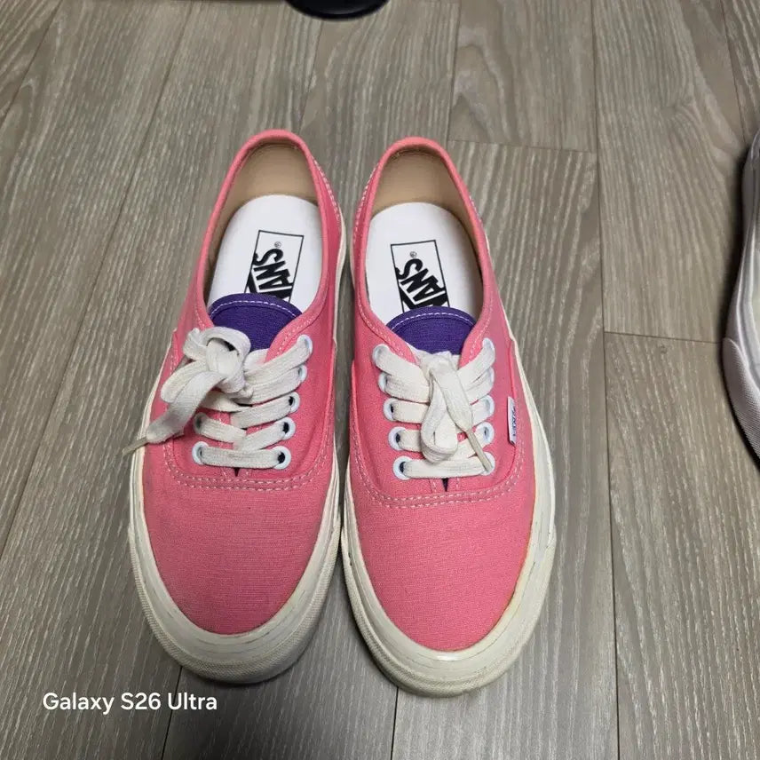 [BUNJANG] Vans Authentic Pink Purple Canvas Sneakers / 반스 어센틱 핑크 퍼플
