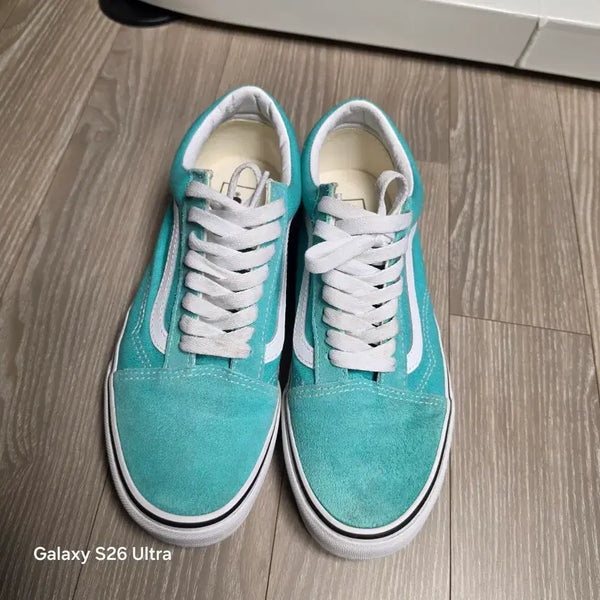 [BUNJANG] Vans Old Skool Suede Mint Sneakers / 반스 올드스쿨 스웨이드 민트색 운동화