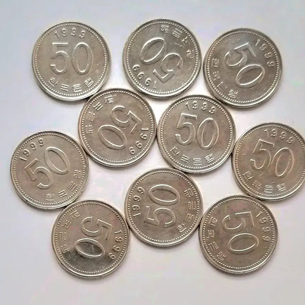 [BUNJANG] 1999 50 Won Coin Bundle (10 pieces) / 미사용1999년 50원동전을 10개일괄 판매합니다