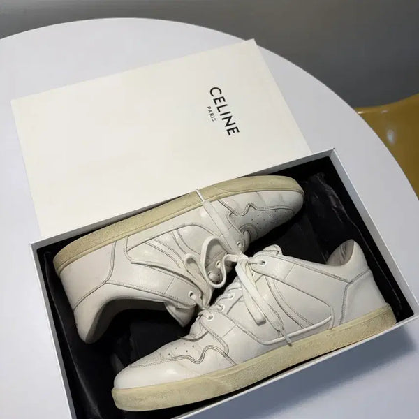 [BUNJANG] Celine White Leather Sneakers - Size 44 (275-280mm) / 셀린느 화이트 레더 스니커즈 44(275-280)