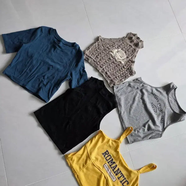 [BUNJANG] Crop Dance Top Set (5 pcs) / 새상품  크롭  댄스복 5개
