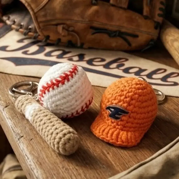 [BUNJANG] Handmade Baseball Keychain Crochet Set (Eagles) / 핸드메이드 야구 키링 뜨개 세트(이글스)(중형)