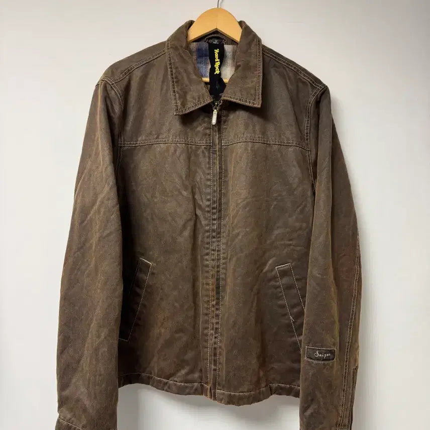 [BUNJANG] Hard Rock Cafe Vintage Leather Jacket Brown L / 하드락카페 레더 자켓 빈티지 가죽 브라운 L