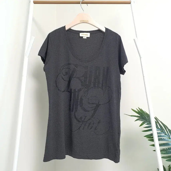 [BUNJANG] Diesel Printed U-Neck T-Shirt / 디젤 프린팅 U넥 반팔티