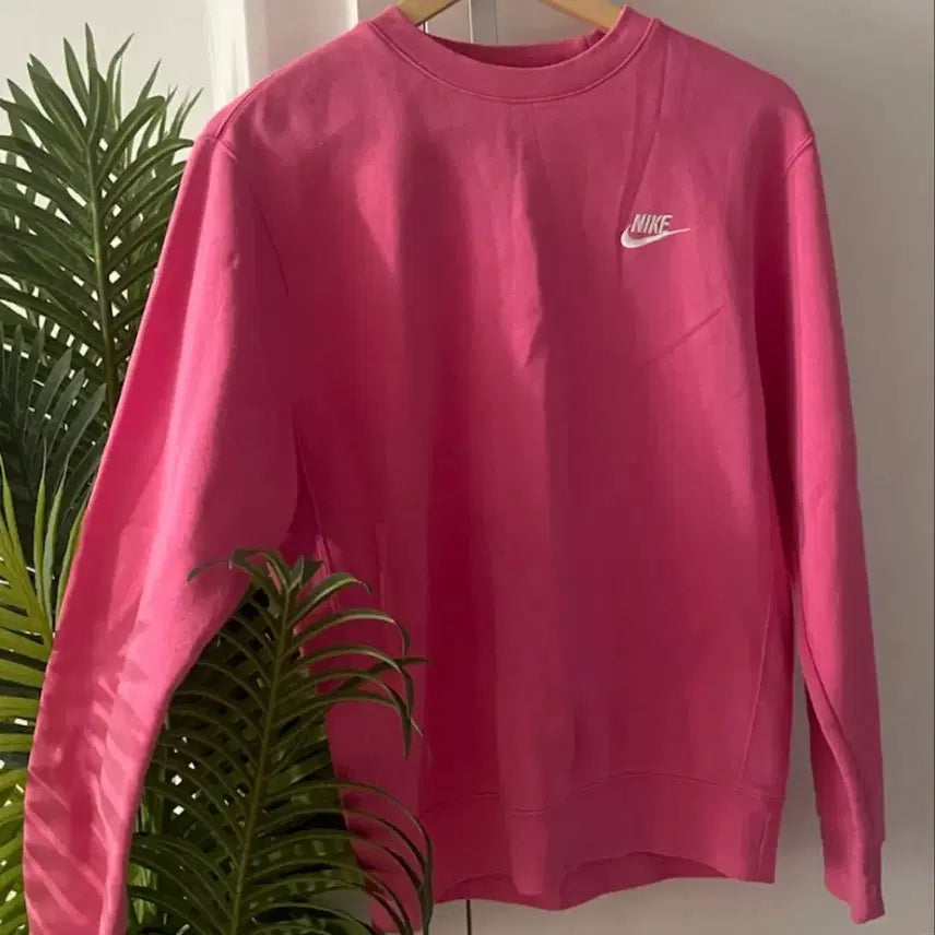 [BUNJANG] Nike Pink Fleece Sweatshirt / 분홍 나이키 기모 맨투맨 코튼 티셔츠 핫핑크