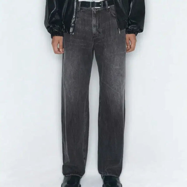 [BUNJANG] Peace Maker Wide Fit Black Denim Jeans (Size 30) / 피스워커 와이드핏 흑청바지 블랙(30)