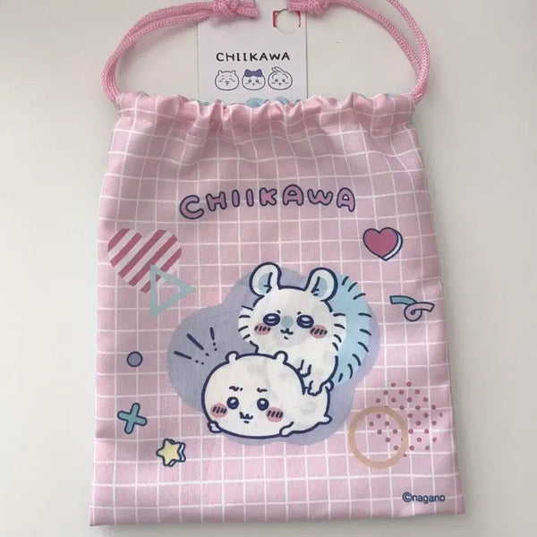 [BUNJANG] Chiikawa Momonga Usagi Hachiwari Drawstring Pouch / 먼작귀 조리개 파우치 일본정품 모몽가 우사기 하치와레 파우치