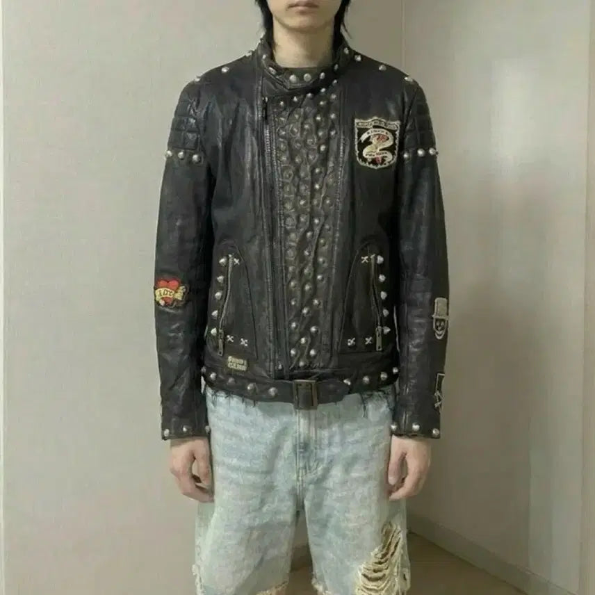 [BUNJANG] MIRAGE 80s Custom Cowhide Single Biker Jacket / 80s 커스텀 소가죽 MIRAGE 싱글 바이커자켓