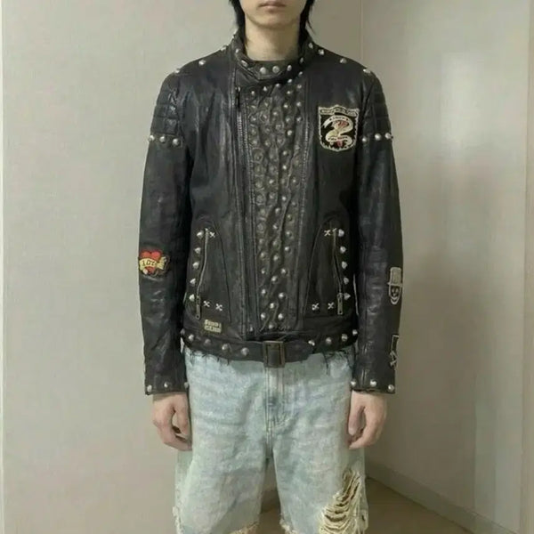 [BUNJANG] MIRAGE 80s Custom Cowhide Single Biker Jacket / 80s 커스텀 소가죽 MIRAGE 싱글 바이커자켓
