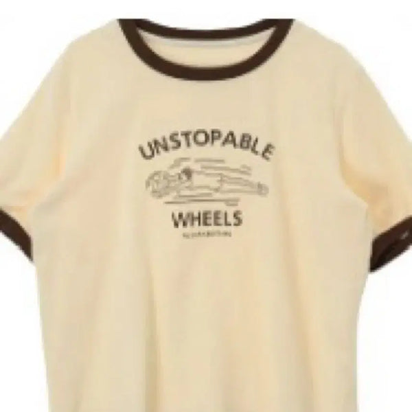 [BUNJANG] Ivory Printed Short Sleeve T-Shirt / 프린팅 반팔티