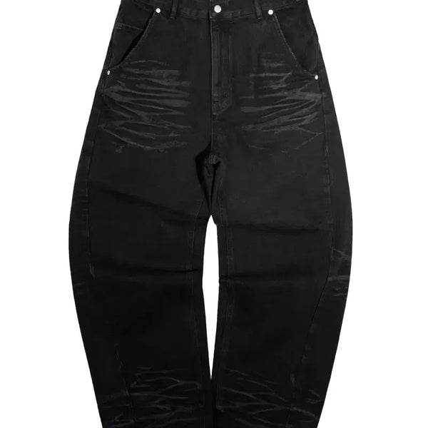 [BUNJANG] Munam Embossing Wide Baggy Jeans / [S] 무남 엠보싱 와이드 배기진 데님