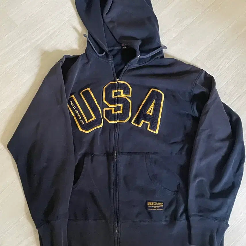 [BUNJANG] Polo Jeans Ralph Lauren Vintage USA Spellout Hoodie / 폴로 진스 랄프로렌 빈티지 usa 스펠아웃 후드집업