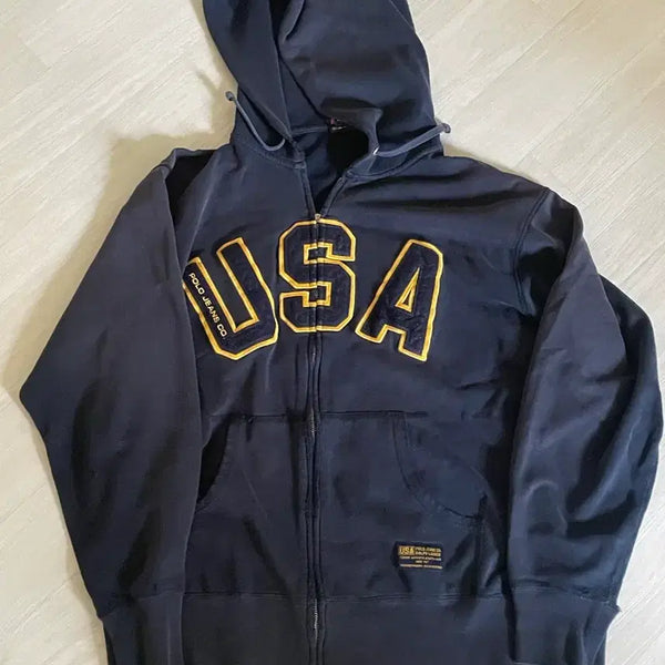 [BUNJANG] Polo Jeans Ralph Lauren Vintage USA Spellout Hoodie / 폴로 진스 랄프로렌 빈티지 usa 스펠아웃 후드집업