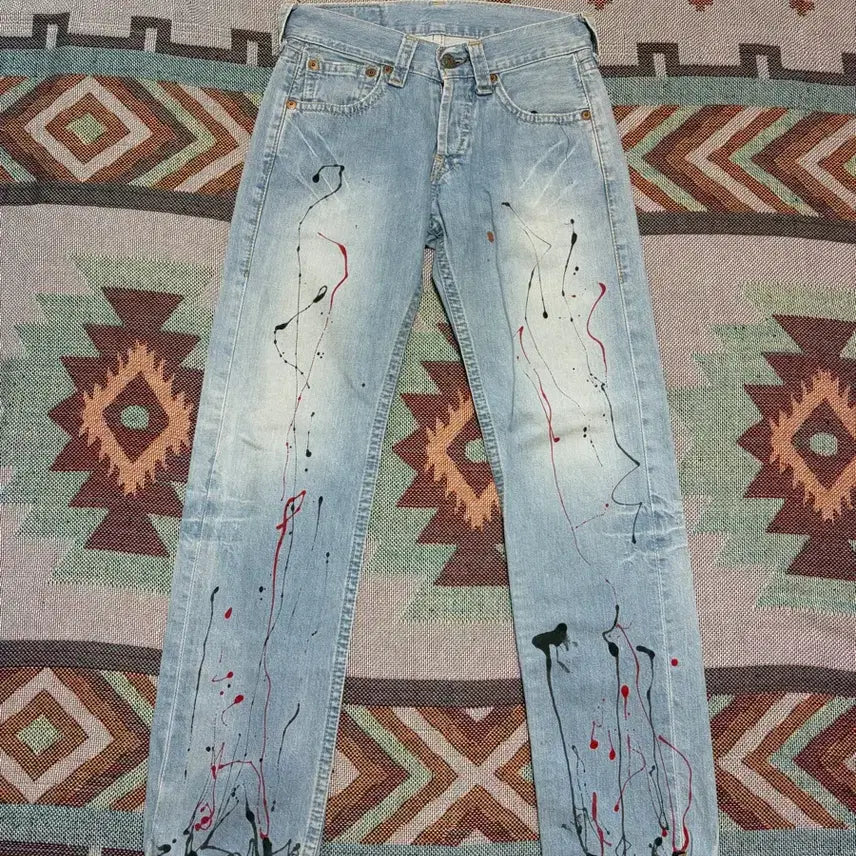 [BUNJANG] Levi's 901 Painted Denim Pants Button Fly (Japan Made) / 29x31) 00s 리바이스 901 페인팅 데님 팬츠 버튼플라이