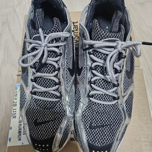 [BUNJANG] Nike x Stussy Air Zoom Spiridon Cage 2 Pure Platinum Sneakers / 나이키 x 스투시 에어 줌 스피리돈 케이지 2 퓨어 플래티넘 280