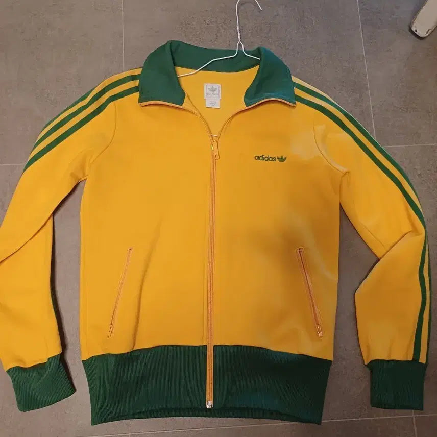 [BUNJANG] Adidas Track Top Jersey Yellow Green / 아디다스 트랙탑 져지 옐로우 그린