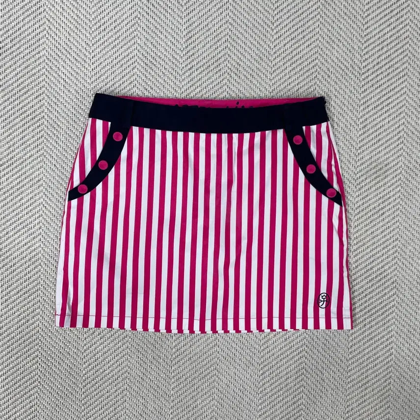 [BUNJANG] Castelbajac Women's Golf Skirt Pink Stripe Size 73 / 까스텔바작 여성 골프 스커트 핑크 스트라이프 73