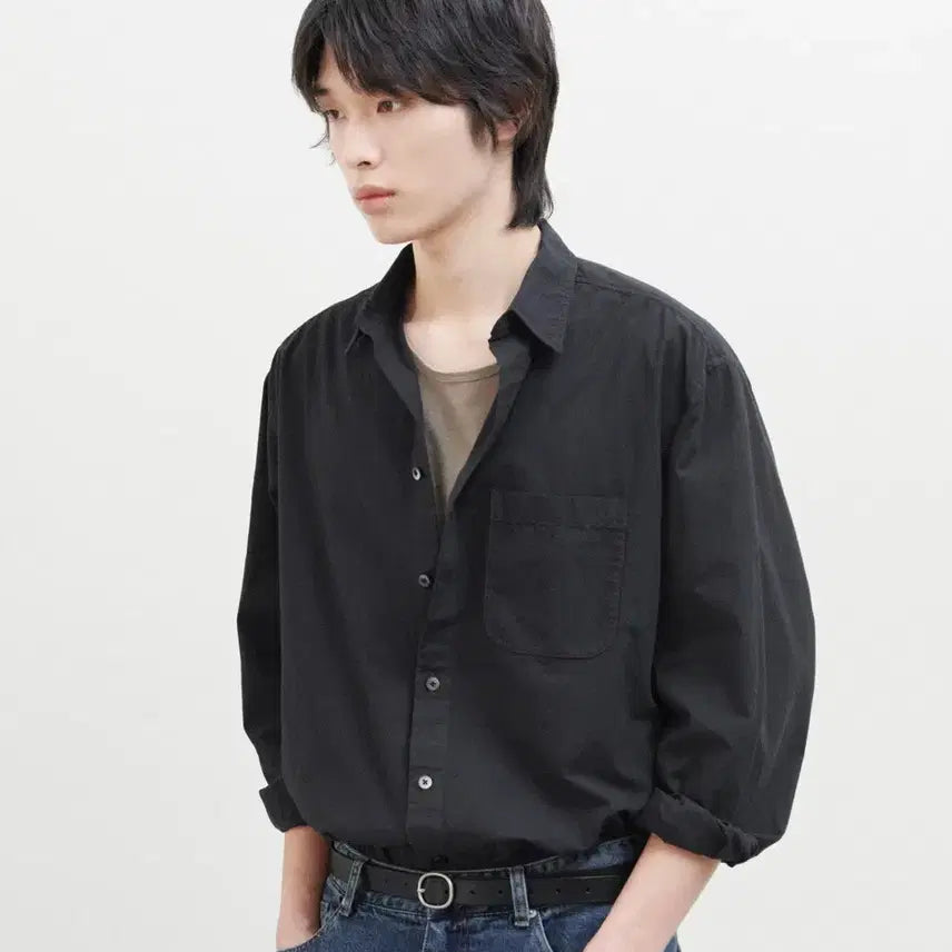 [BUNJANG] Brown Yak 26SS Washed Black Shirt / 브라운야드 26SS 워시드 블랙셔츠