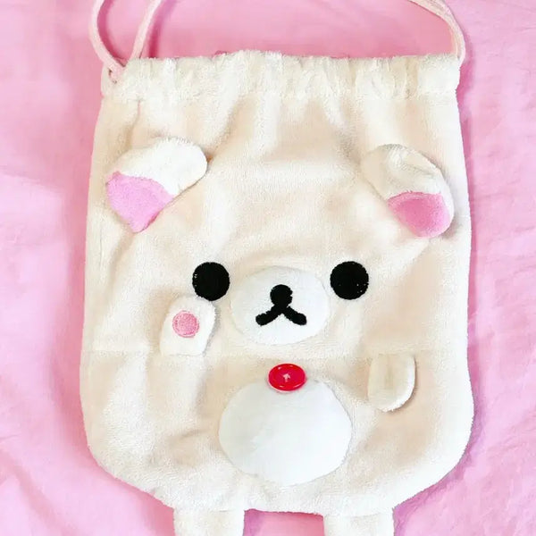 [BUNJANG] Vintage Korilakkuma Drawstring Pouch / 고전 코리락쿠마 복조리 파우치 리락쿠마 인형 딸기 우사기