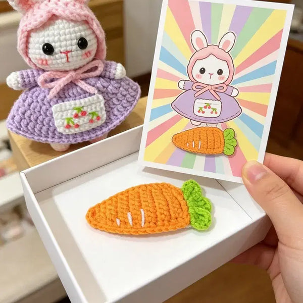 [BUNJANG] Handmade Crochet Carrot Hair Clip / 손뜨개 귀여운 당근 머리핀 핸드메이드 코바늘