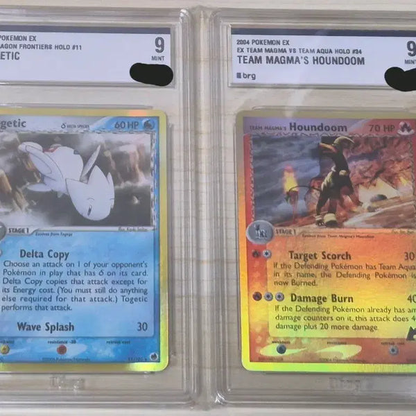[BUNJANG] Pokemon EX Team Magma's Houndoom Holo & Dragon Frontiers Togetic Holo (BRG 9 Mint) / BRG 9 포켓몬 영문 빈티지 ex마그마단 헬가 & 델타종 토게틱 홀로