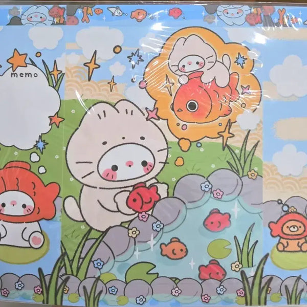 [BUNJANG] Mokko Goldfish Wrapping Paper Handmade Envelopes Set (50 Sheets) / [포용] 모꼬 금붕어 랩핑지 수제봉투 수봉 50장 1세트