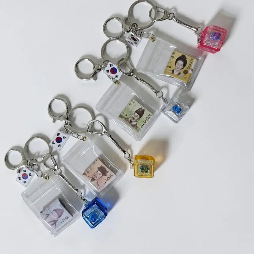[BUNJANG] Miniature Money + LED 1-Bulb Keyring Set / 미니어처머니+LED1구키킹