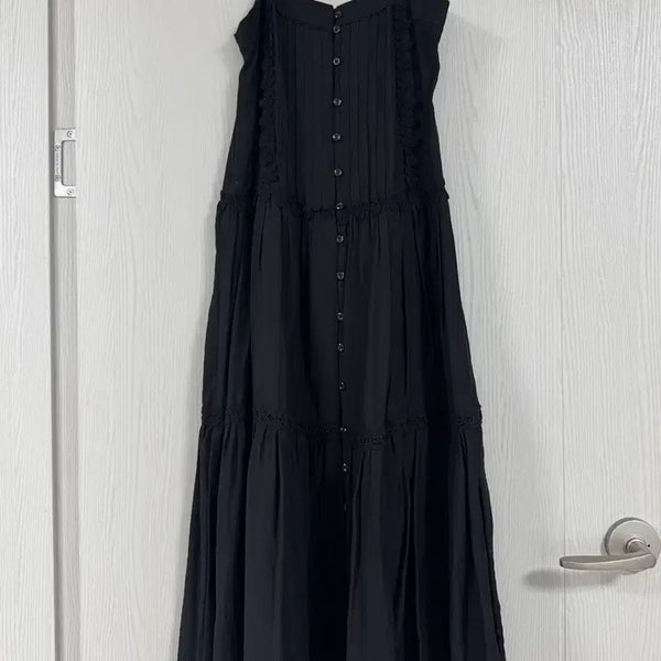 [BUNJANG] Sleeveless Pintuck Long Dress / 끈나시 핀턱 롱원피스