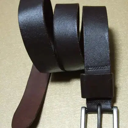[BUNJANG] Giordano Full Grain Leather Belt, Dark Brown / 지오다노 통가죽벨트 진브라운 허리30-35까지