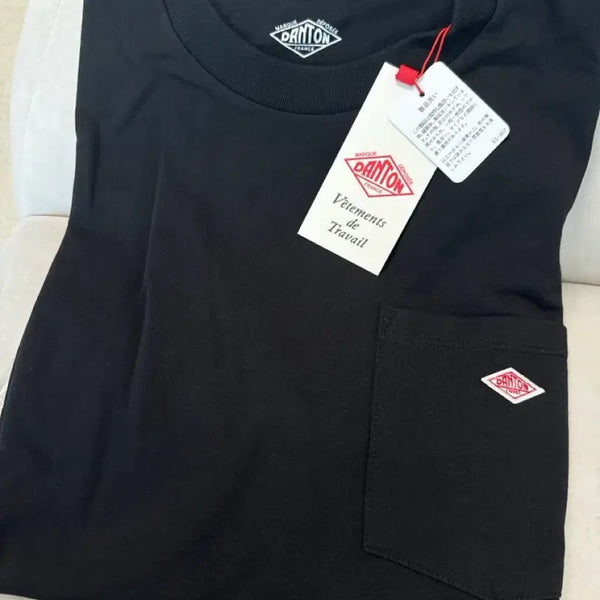 [BUNJANG] DANTON Pocket Short Sleeve T-shirt Black / 단톤 포켓 반팔 티셔츠 블랙 (M,L)