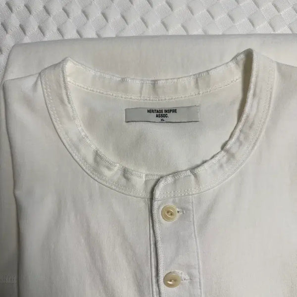 [BUNJANG] Union Blue Henry Neck T-Shirt White XL / 유니온블루 헨리넥 새상품 화이트
