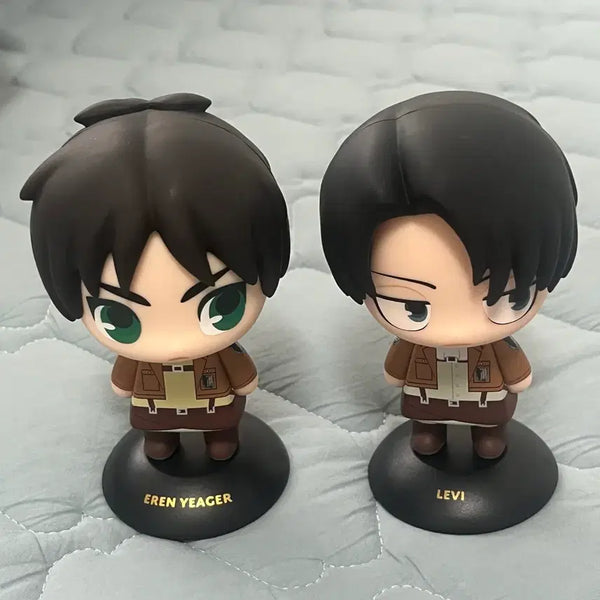 [BUNJANG] Attack on Titan Levi & Eren Yurayura Bobblehead Figure / 진격거 리바이&에렌 유라유라 버블헤드 피규어 판매