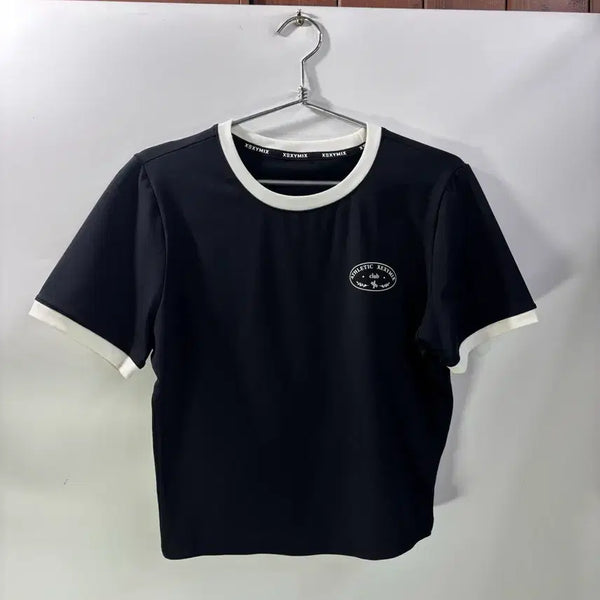 [BUNJANG] XexyMix Athletic Ringer Crop T-Shirt Navy XL / XL 젝시믹스 링거 크롭 반팔 티셔츠 네이비 애슬레틱 1.9