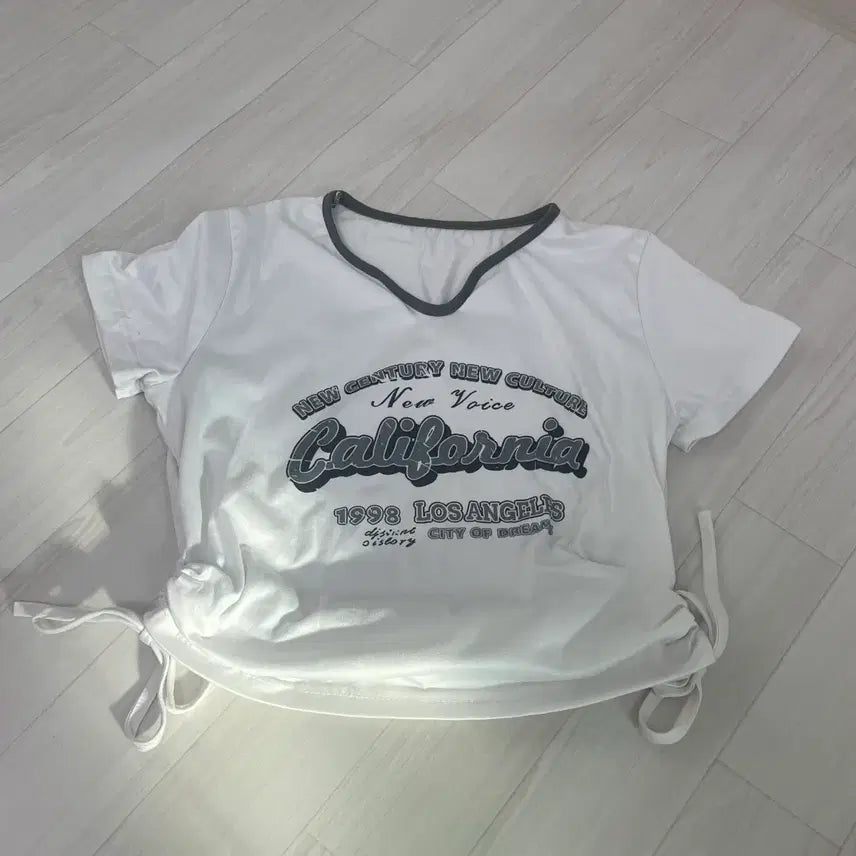 [BUNJANG] Vintage Shirring Short Sleeve T-Shirt / 빈티지 셔링 반팔 티셔츠