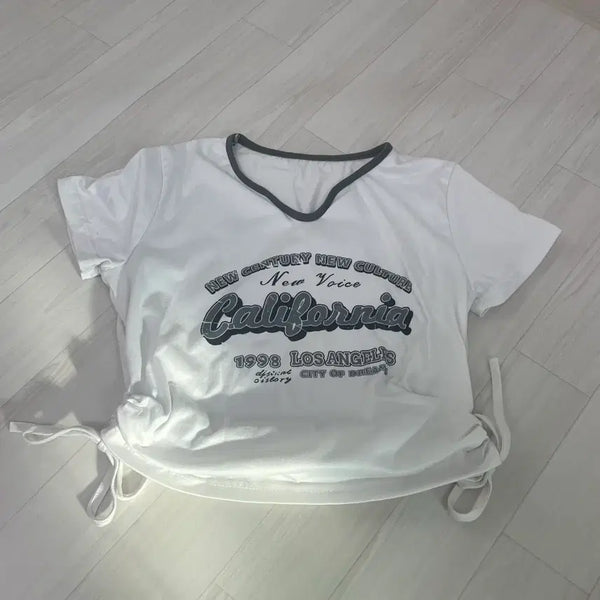 [BUNJANG] Vintage Shirring Short Sleeve T-Shirt / 빈티지 셔링 반팔 티셔츠