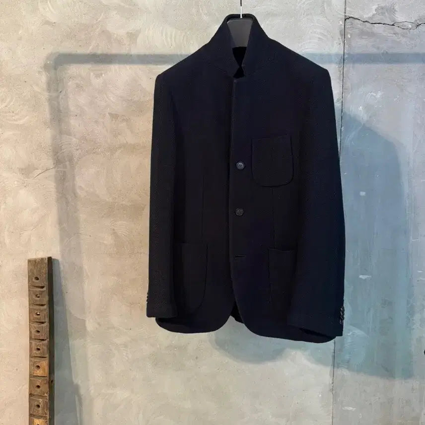 [BUNJANG] Solid Homme Navy Knit Blazer Jacket (Size 95-100) / 솔리드옴므 네이비 블레이저 남성95-100