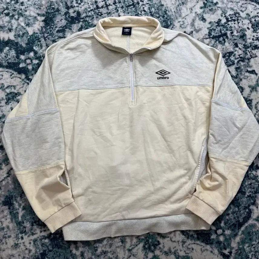 [BUNJANG] Umbro Colorblock Half-Zip Sweatshirt / 엄브로 배색 하프집업 맨투맨