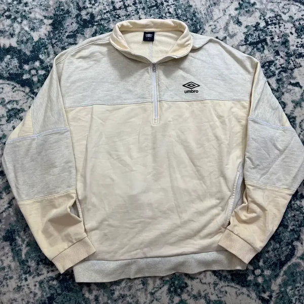 [BUNJANG] Umbro Colorblock Half-Zip Sweatshirt / 엄브로 배색 하프집업 맨투맨