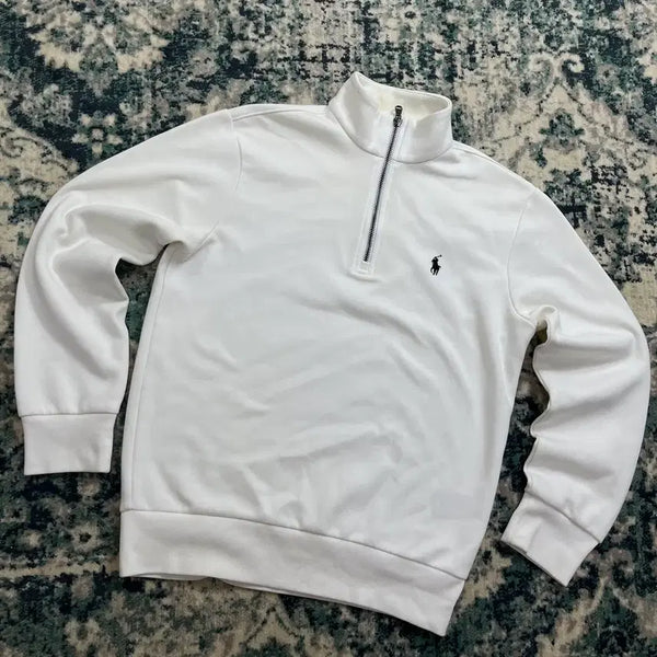 [BUNJANG] Polo Ralph Lauren White Half-Zip Sweatshirt / 폴로 랄프로렌 회이트 반집업