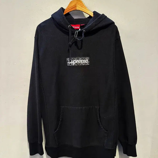 [BUNJANG] Supreme Bandana Box Logo Hoodie Black / 슈프림 반다나 박스로고 후드티 블랙