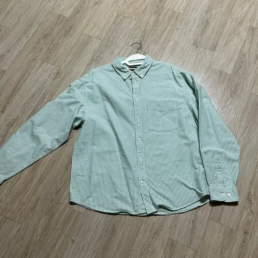 [BUNJANG] H&M Striped Mint Shirt / H&M 스트라이프 민트 셔츠 미사용