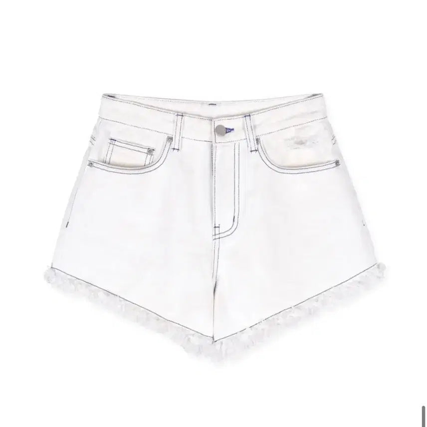 [BUNJANG] Naked Surf Club Lettering Denim Shorts White Size 1 / 네이키드서프클럽 레터링 데님 숏팬츠 화이트 1 사이즈